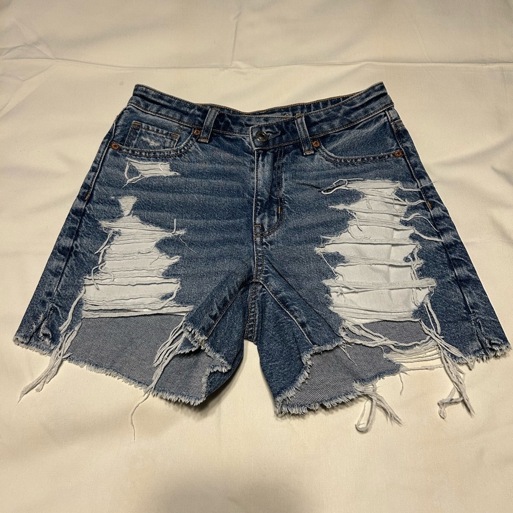 American Eagle Outfitters Women’s Ripped Blue Jean Shorts